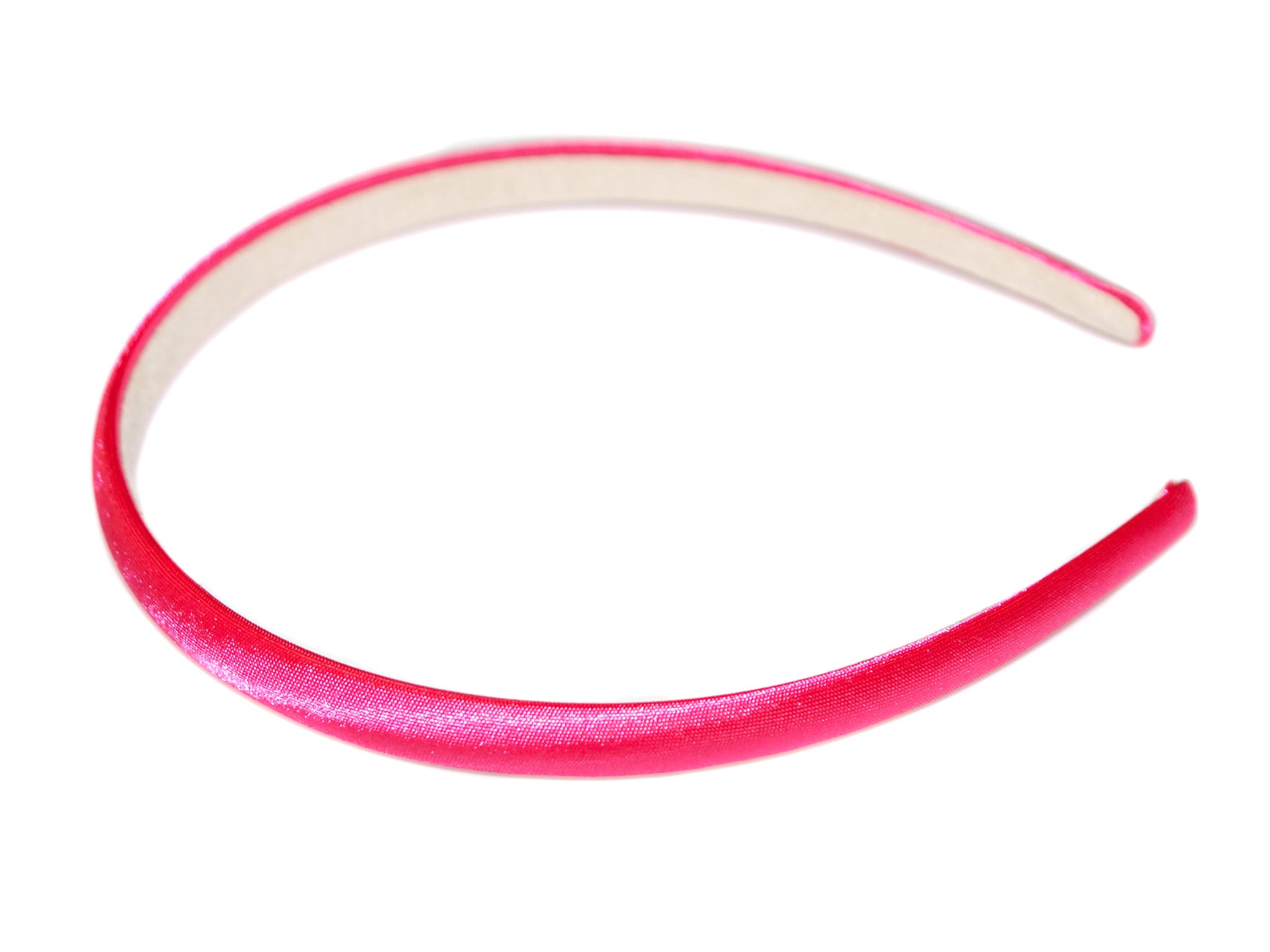 Satin 1cm Suede Lined Alice Band - Fuchsia