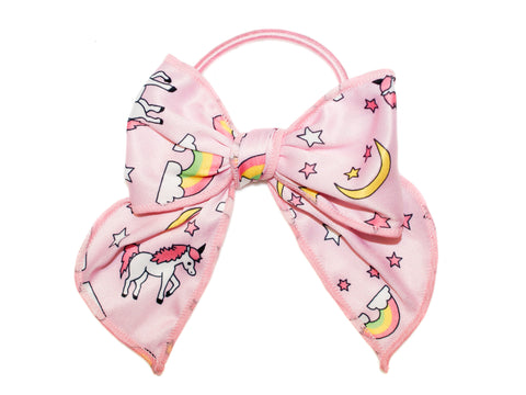 Unicorn Bow Ponytail - Pink