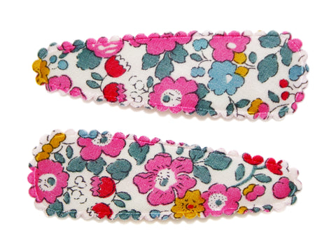 Liberty Betsy Ann M Snaps - Pink/Teal