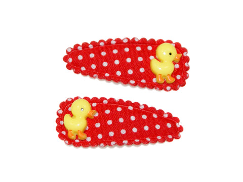 Ducky Polka Small Snaps - Red