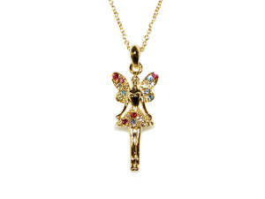 Fairy Butterfly Necklace - Gold/Multi