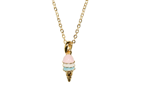 Little Ice Cream Necklace - Gold/Pink/Blue