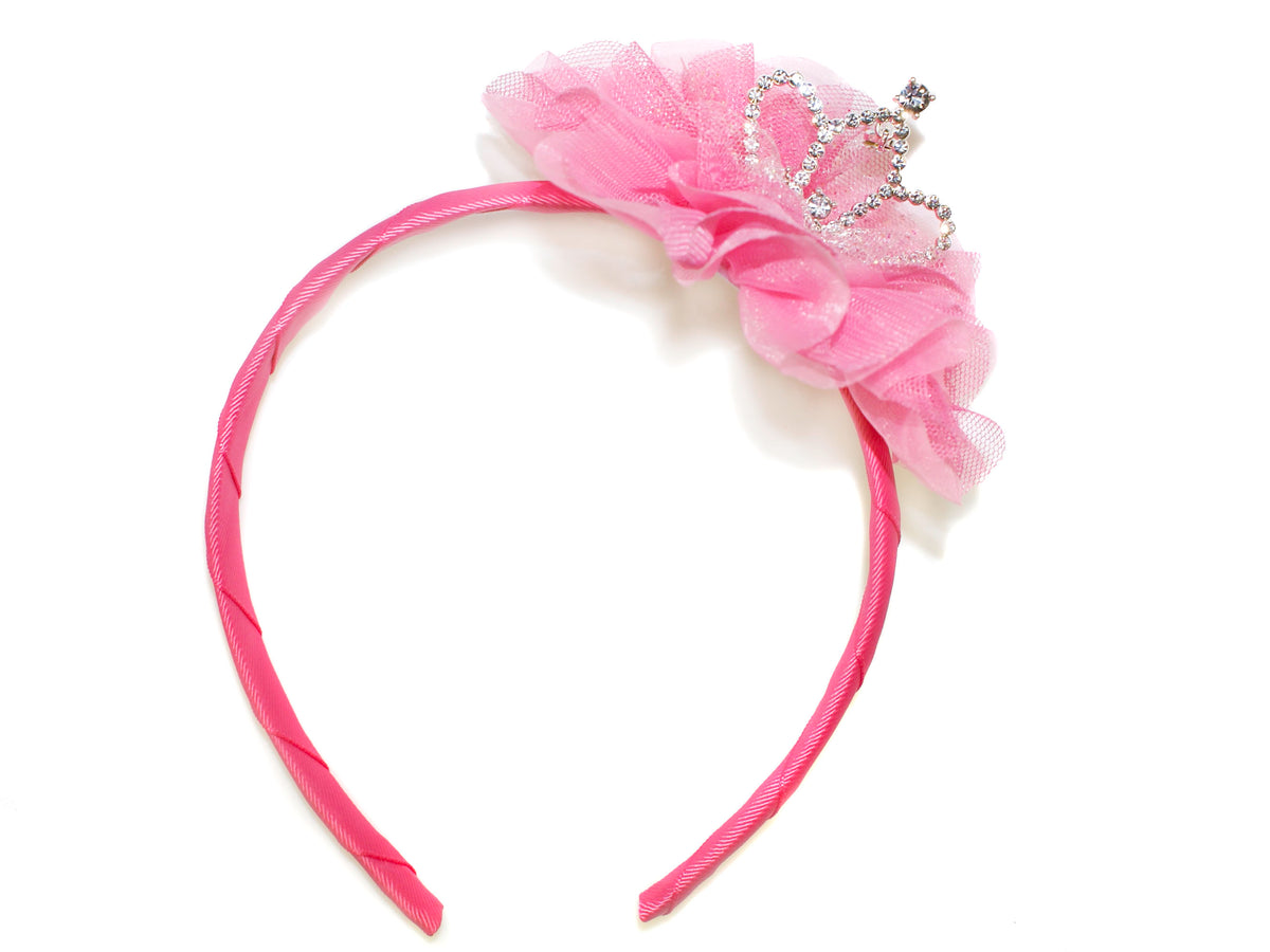Diamante Tulle Tiara Alice Band Dark Pink Goody Gumdrops Accessories