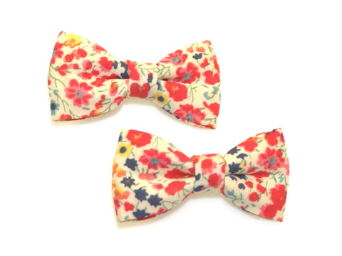Liberty Phoebe Bow Clips - Coral