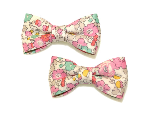 Liberty Betsy Ann Bow Clips - Pink