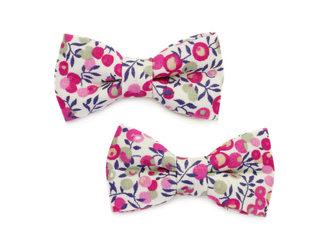 Liberty Wiltshire Bud Bow Clips - Pink/Navy/White