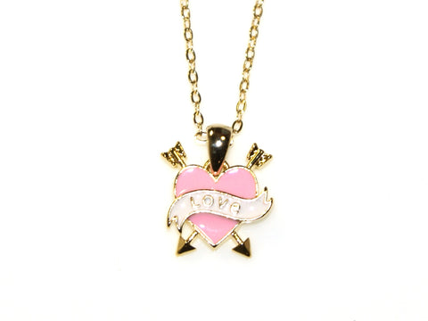 Love Necklace - Gold/Pink