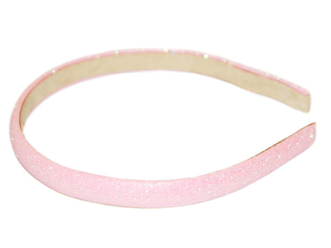 Glitter Suede Lined Alice Band - Light Pink