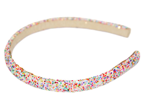 Glitter Suede Lined Alice Band - Multi