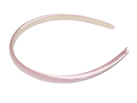 Satin 1cm Suede Lined Alice Band - Blush