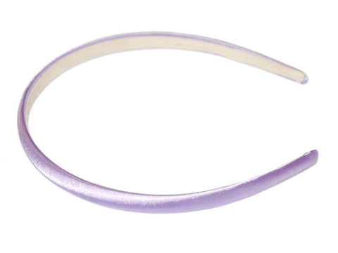 Satin 1cm Suede Lined Alice Band - Lilac