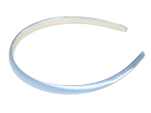 Satin 1cm Suede Lined Alice Band - Sky