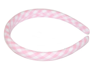 Gingham Padded Alice Band Pink - Main Image