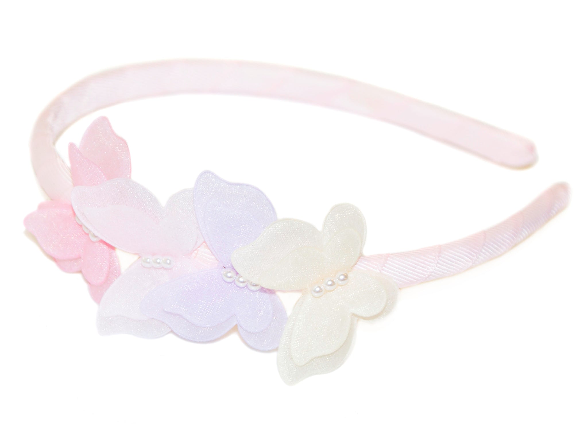 Pearl Butterfly Alice Band - Pink