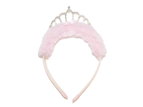 Fluffy Tiara Alice Band - Pink