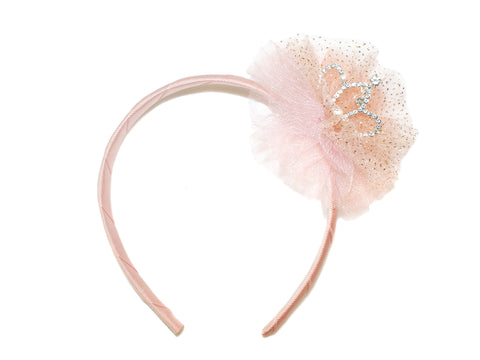 Two Tone Tulle Tiara Alice Band - Peach