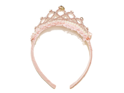 Glitter Pearl Tiara Alice Band - Champagne