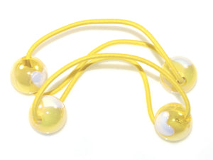 White Heart Shiny Bobbles - Yellow