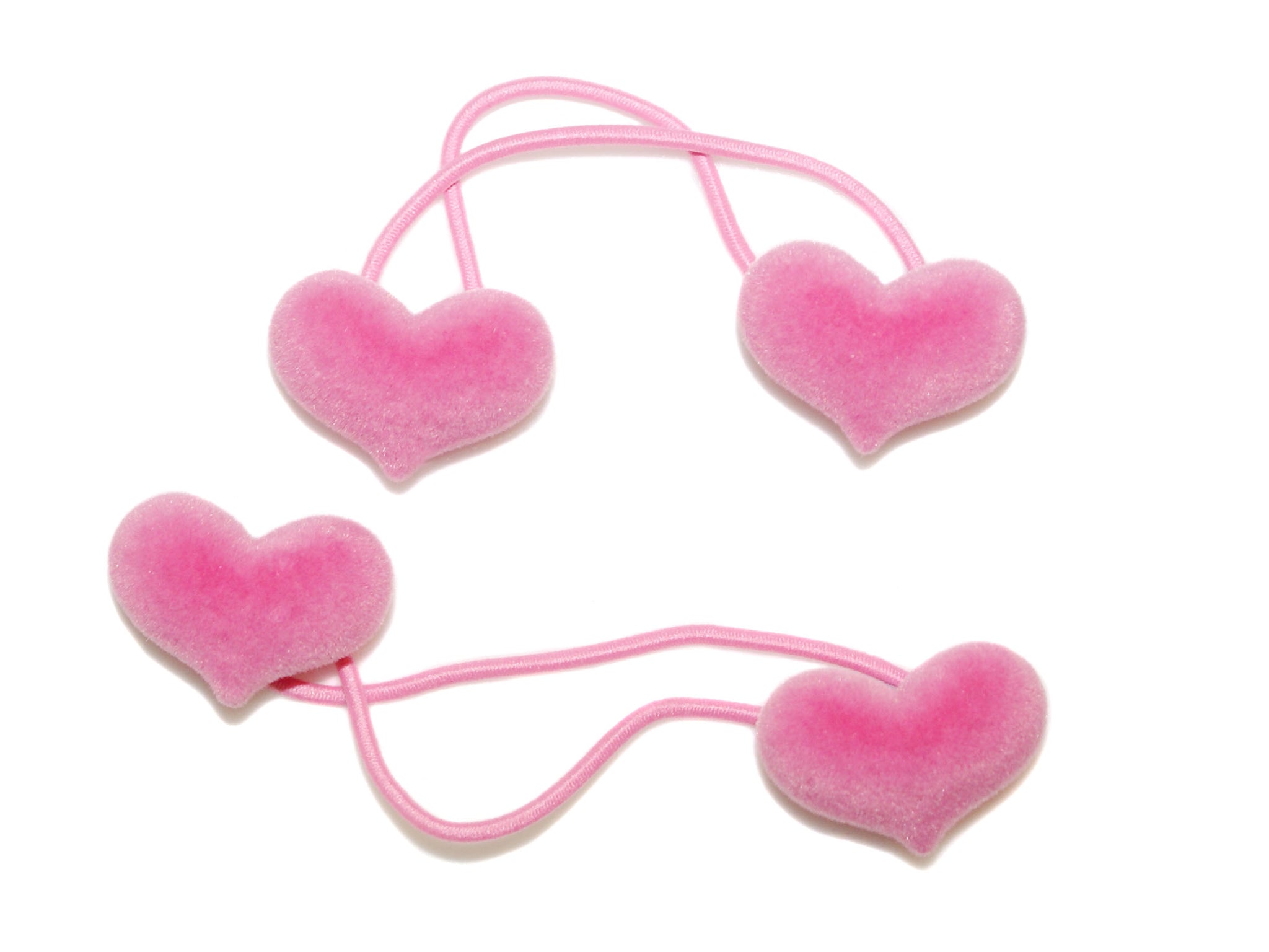 Velvet Heart Bobbles - Pink