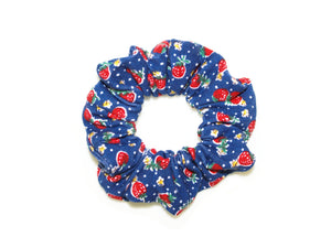 Strawberry Scrunchie - Navy