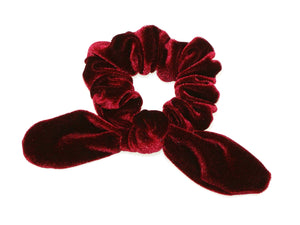 Velvet Bow Scrunchie - Berry