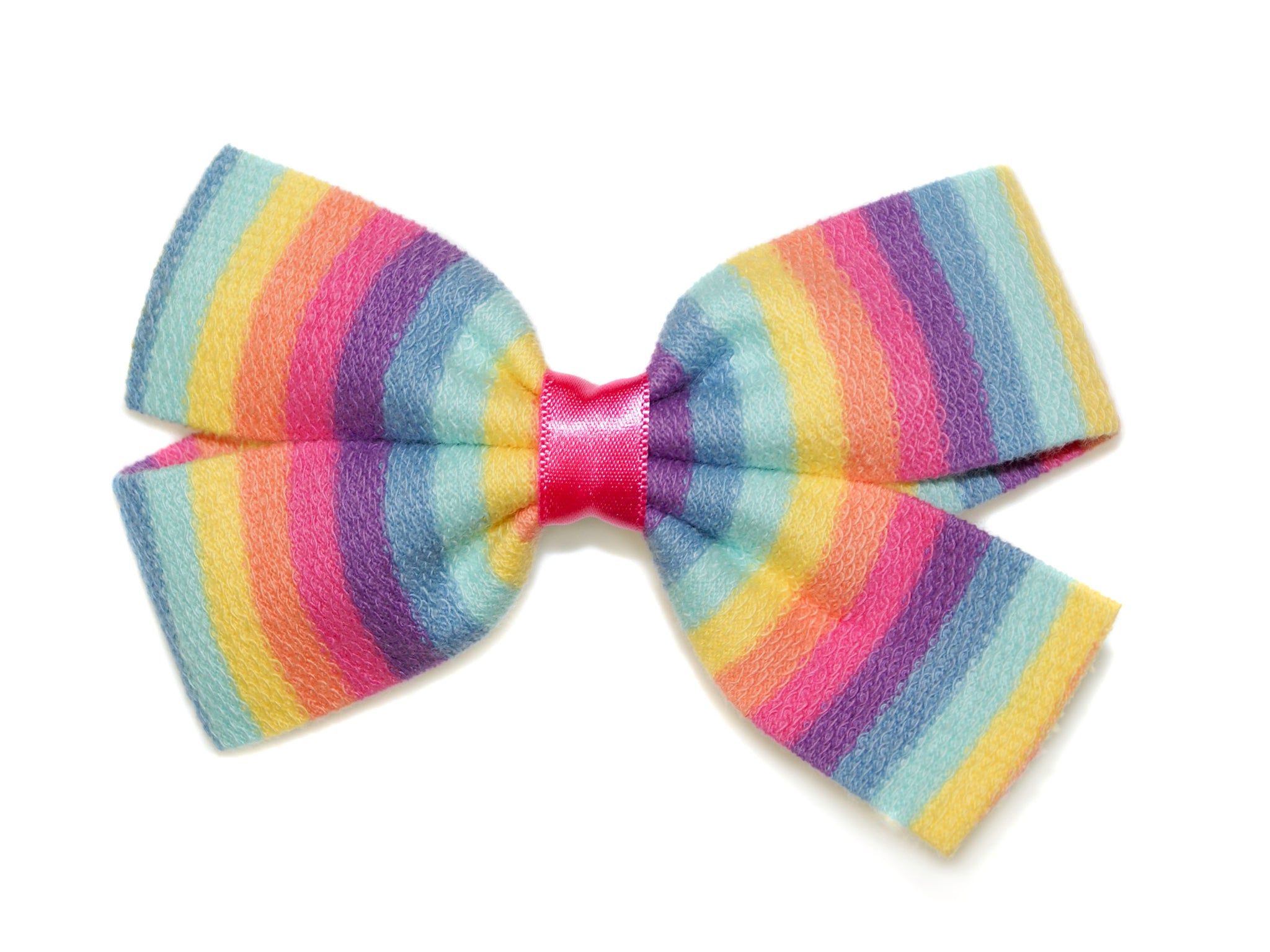 Pastel Rainbow Big Bow Clip - Rainbow