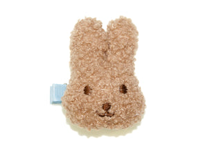 Fluffy Bunny Face Clip - Brown