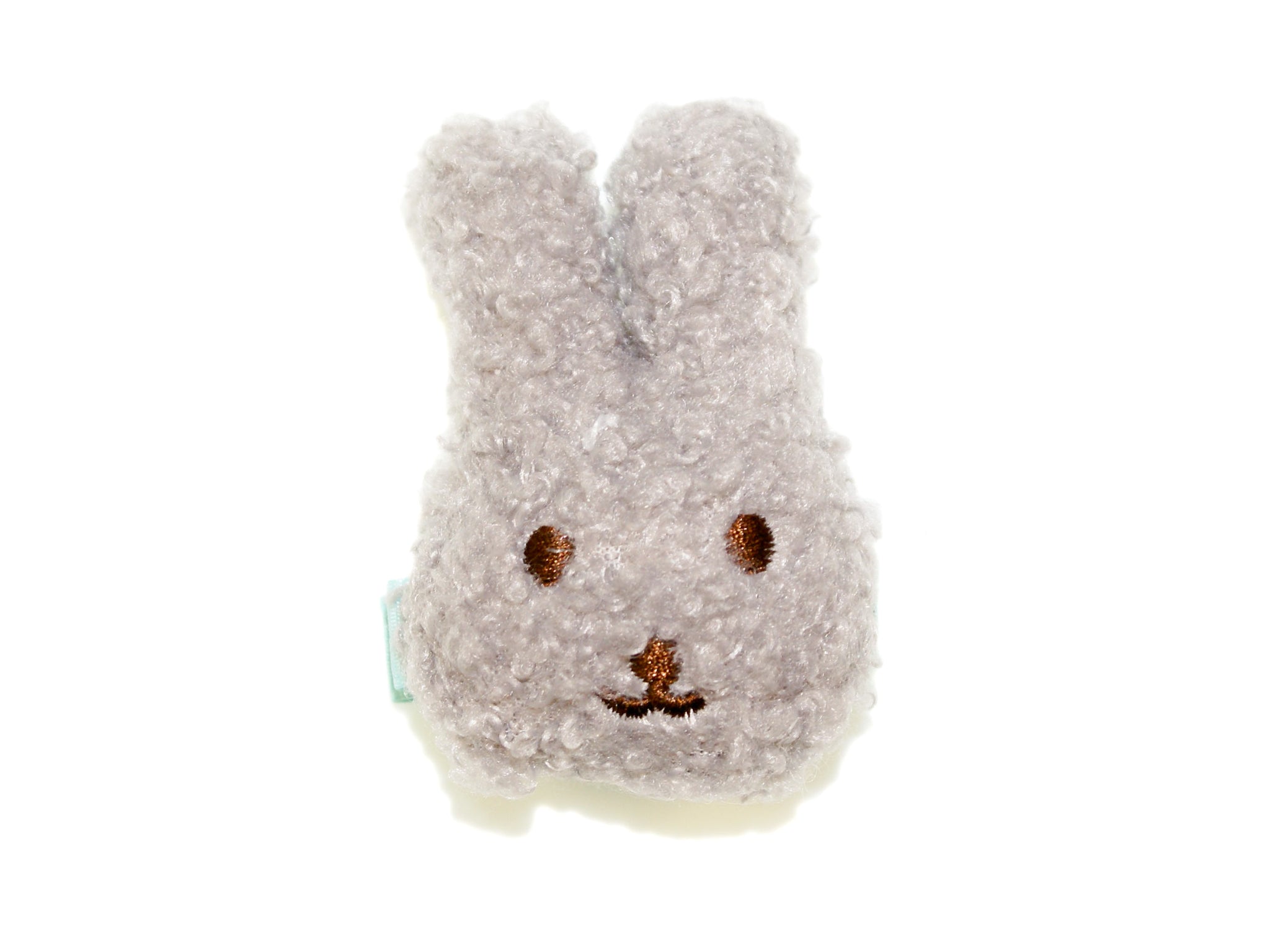 Fluffy Bunny Face Clip - Grey