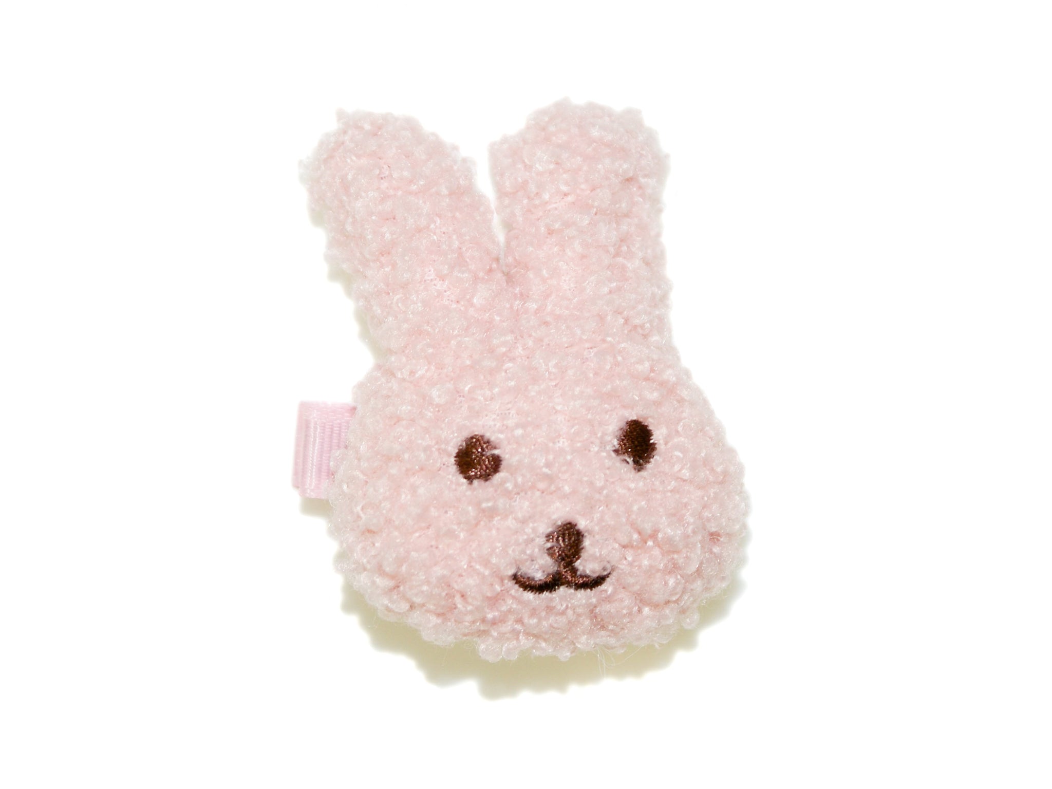 Fluffy Bunny Face Clip - Pink