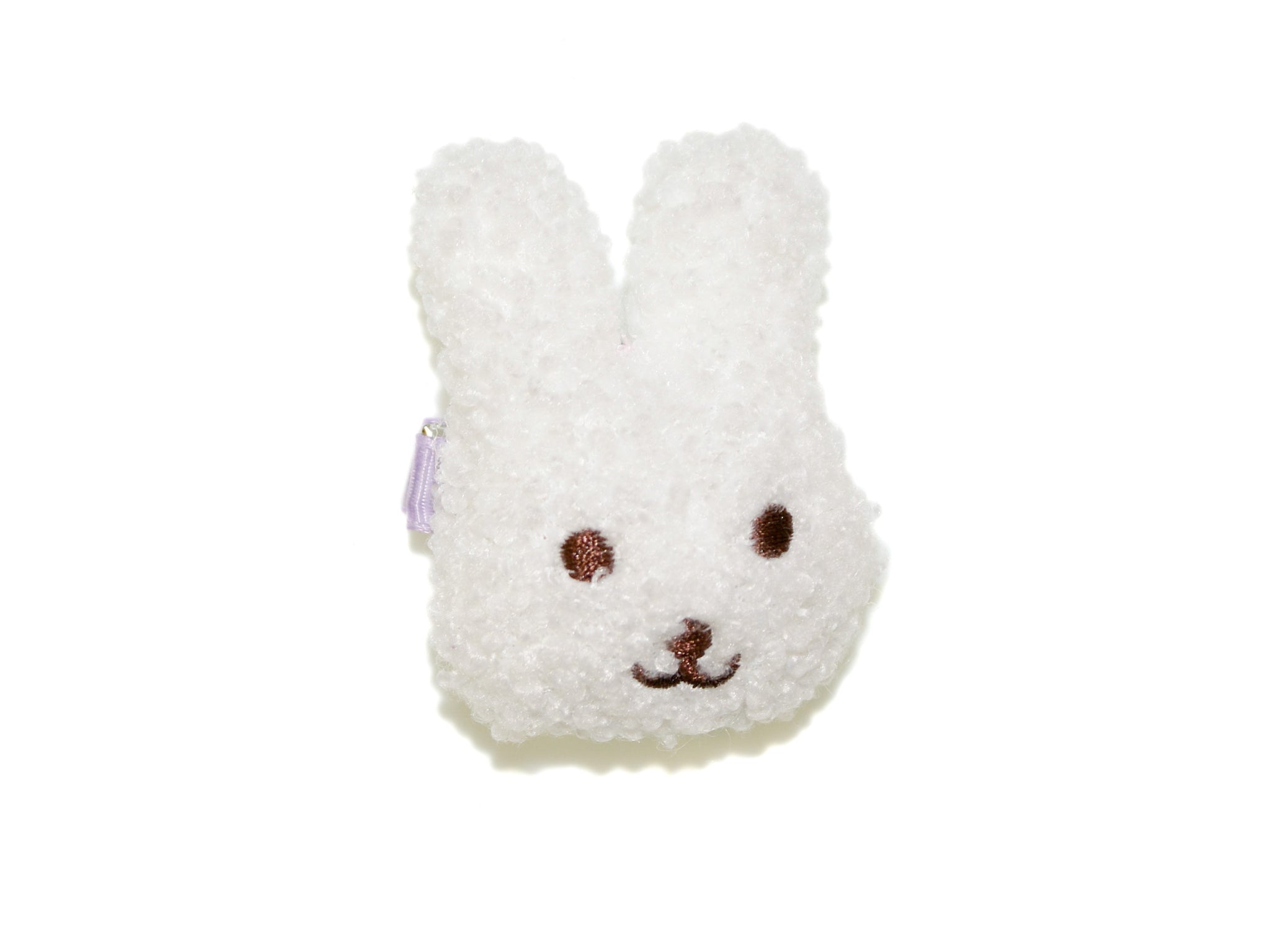 Fluffy Bunny Face Clip - White