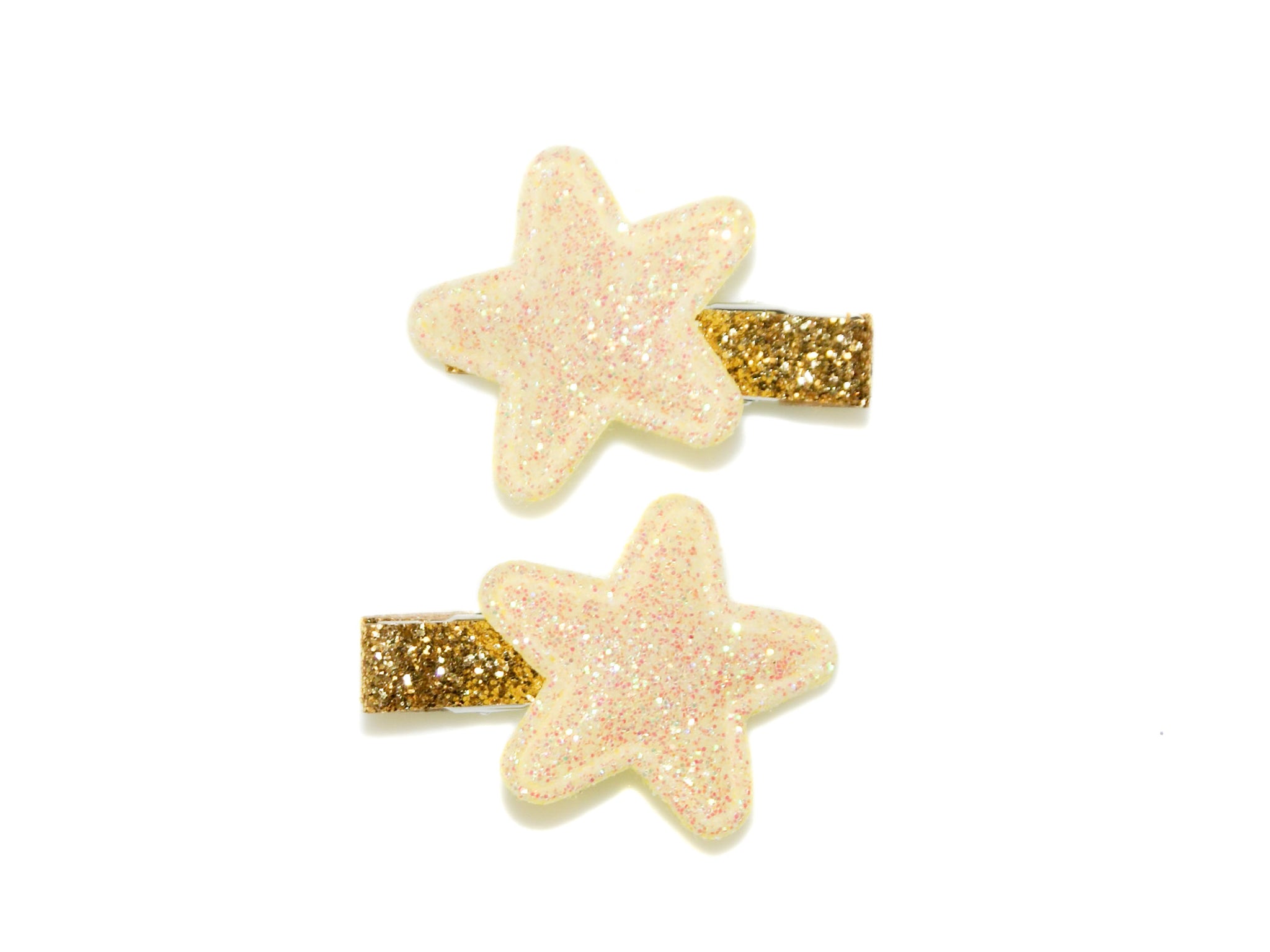 Glitter Star Clips - Yellow