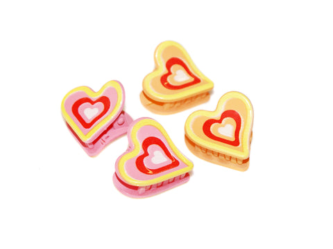 Heart Mini Claws - Pink/Yellow