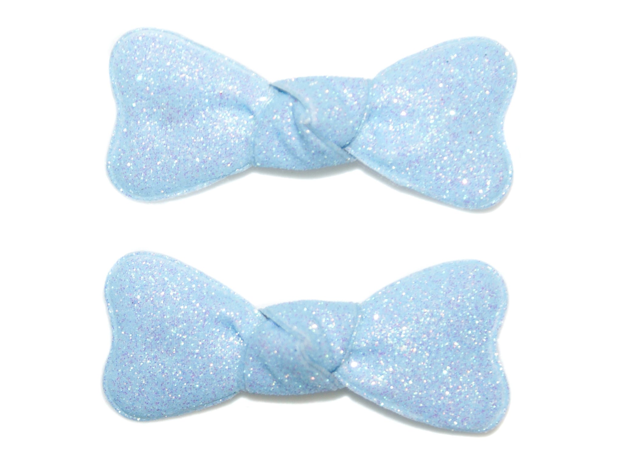 Glitter Bow Snaps - Blue