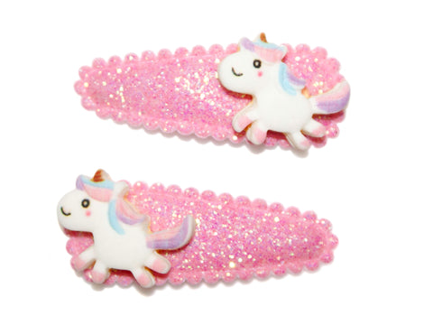 Unicorn Glitter Snaps - Pink
