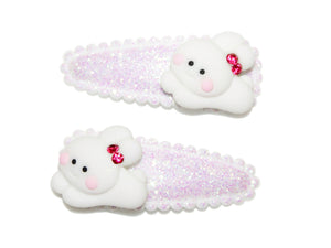 Bunny Glitter Snaps - White