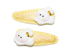 Bunny Glitter Snaps - Yellow