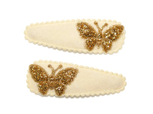 Glitter Butterfly Mid Snaps - Yellow