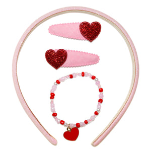 Glitter Heart Gift Set - Pink