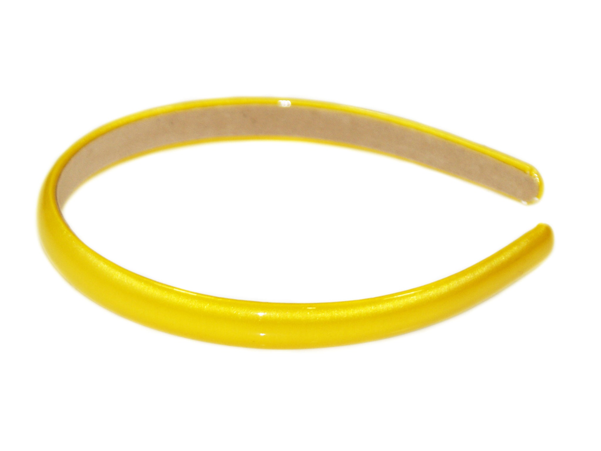 Patent Suede Lined Alice Band - Yellow