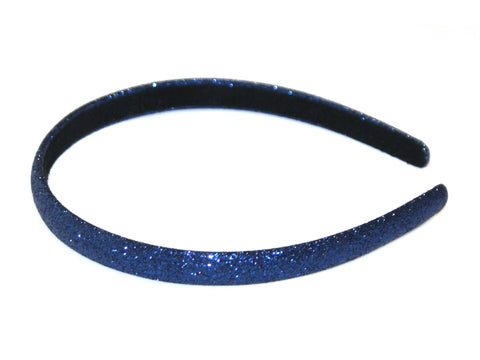 Glitter Suede Lined Alice Band - Navy