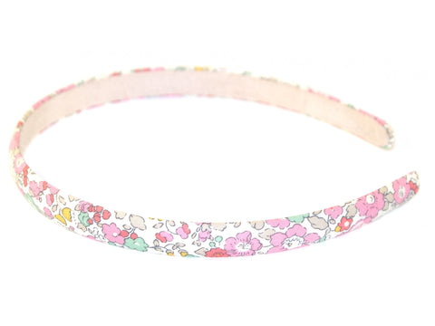 Liberty Betsy Ann Suede Lined Alice Band - Pink/Green