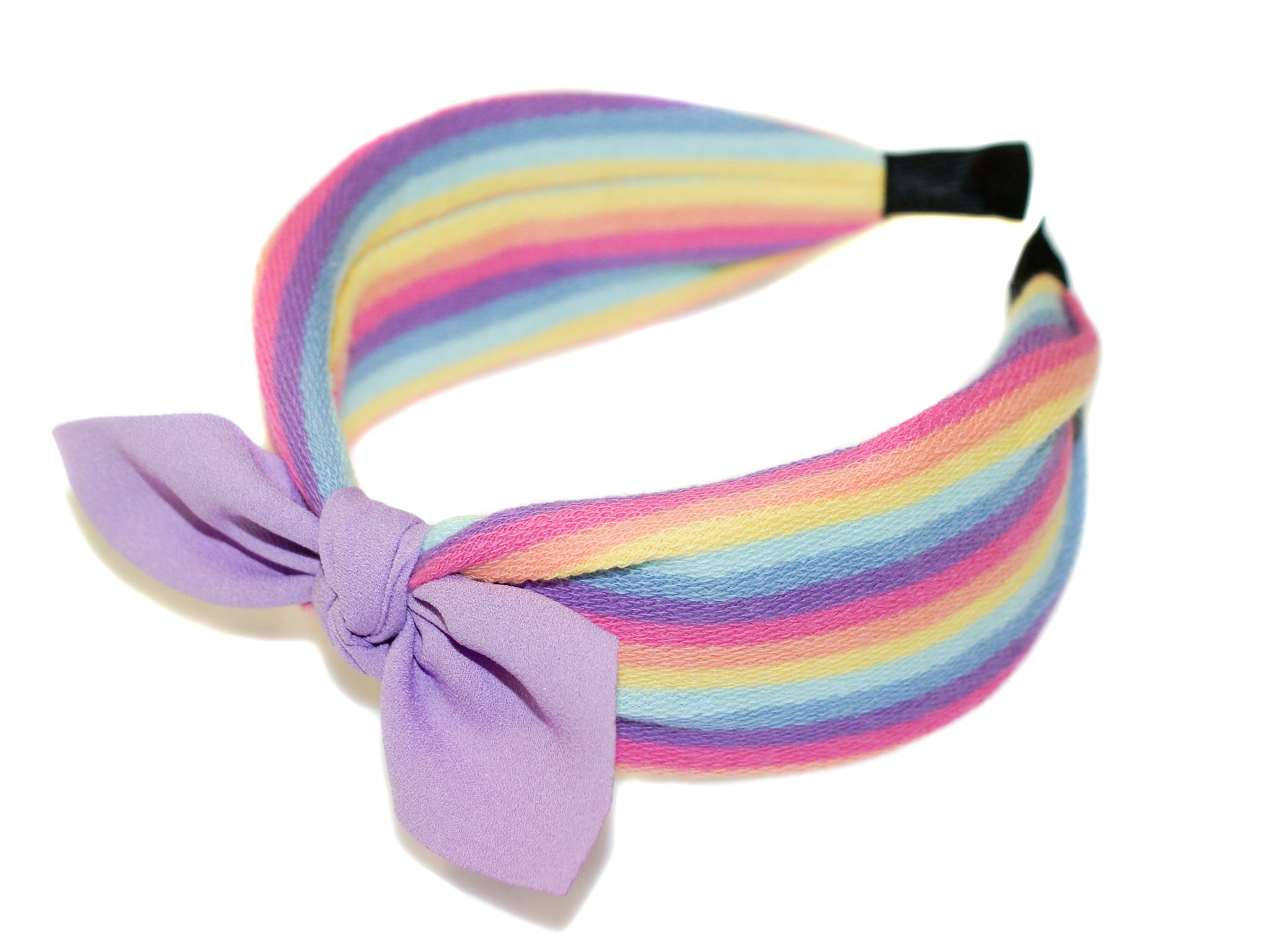 Rainbow bow Alice Band - Lilac