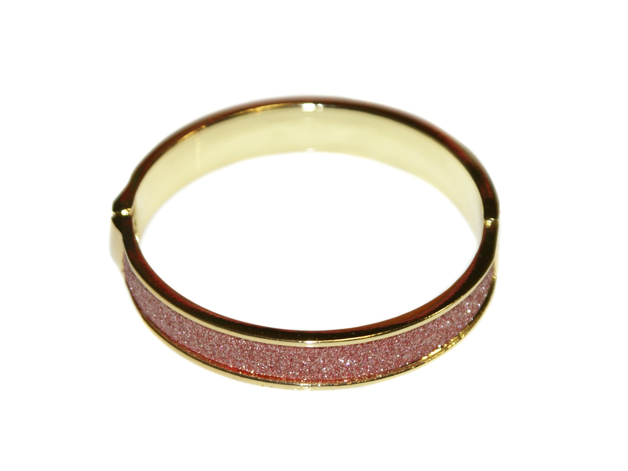 Metal Glitter Bangle - Gold/Pink