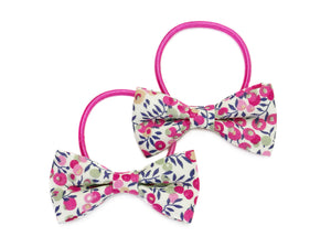 Liberty Wiltshire Bud Bow Ponytails - Pink/Navy/White