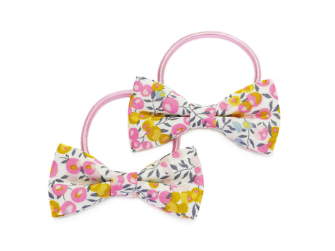 Liberty Wiltshire Bud Bow Ponytails - Pink/Yellow/White