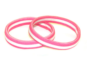 Stripe Elastics - Pink/White