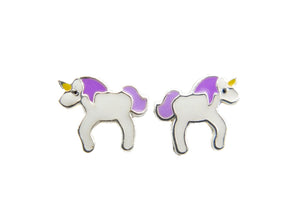 Unicorn #4 925 Studs - White/Purple
