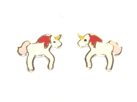 Unicorn #4 925 Studs - White/Pink/Cherry
