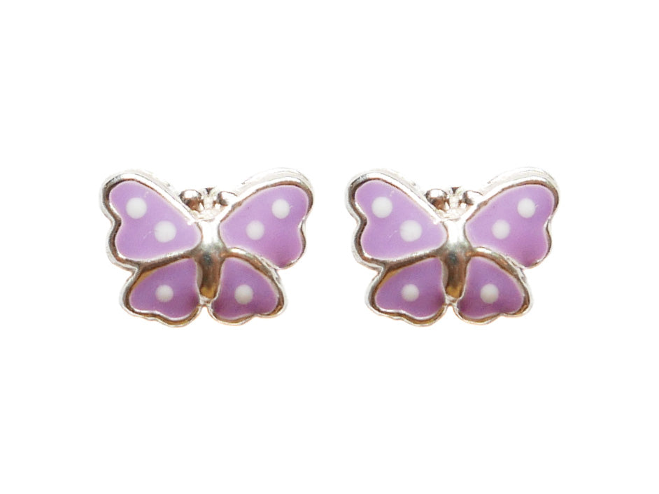 Dot Wing Butterfly 925 Studs - Lilac