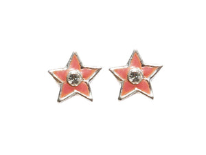 Star Diamante 925 Studs - Orange